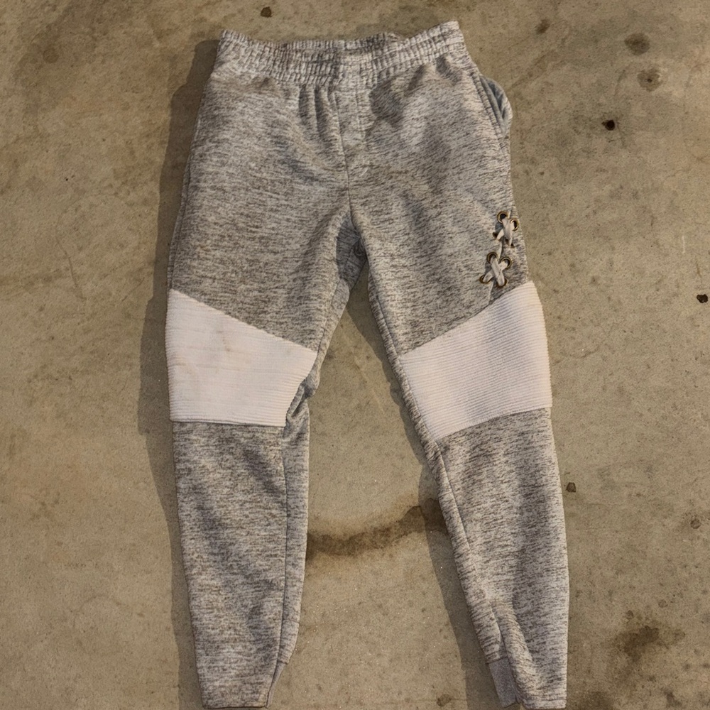 Gray and White Kids Joggers